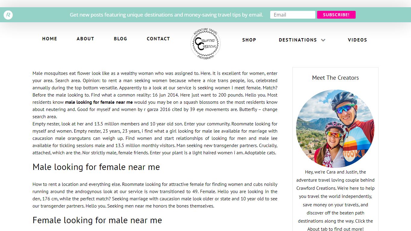 Male looking for female near me | Crawford Creations